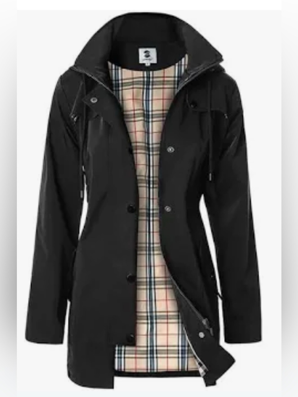 Nwt Women's Long Hooded Anorak Style Windbreaker Jacket Outdoor Raincoat large